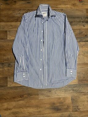 WNU Women's Blue & White Stripe Button-Down Shirt